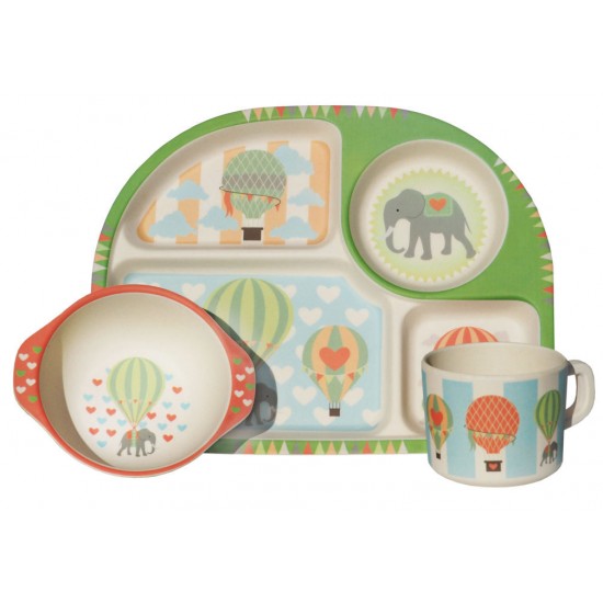 Kids 3 piece dinner set- Αερόστατο απο Ecoffeecup