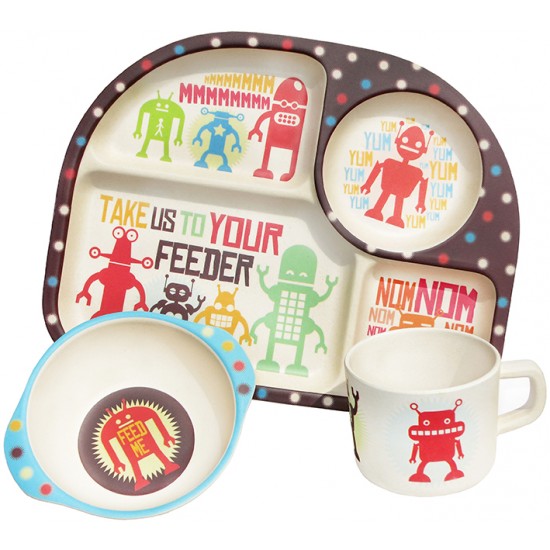 Kids 3 piece dinner set- Ρομπότ απο Ecoffeecup