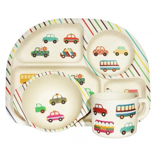 Kids 3 piece Dining Set- Μέσα Μεταφοράς απο Ecoffeecup