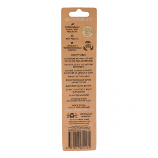 Jack n' Jill Kids Toothbrush Bio compostable and biodegradable - Unicorn