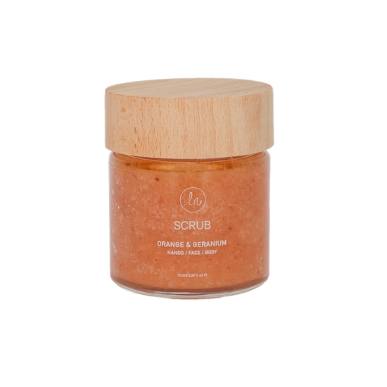 LN Handmade Scrub Orange and Geranium- Hands, Face, Body (100ml-150gr)